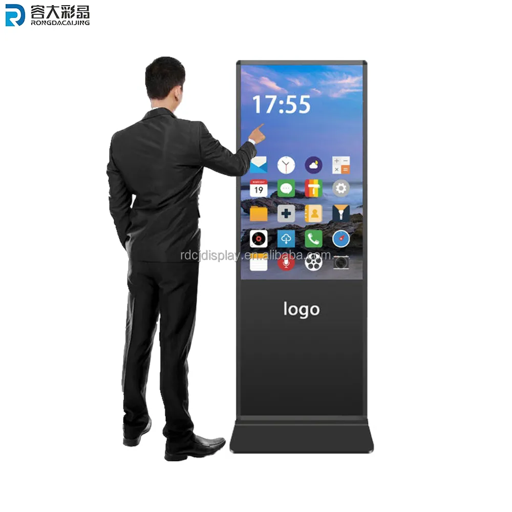 منتج جديد من مصنع الصين شاشة لمس 32 بوصة لافتات رقمية داخلية ويعرض شاشة إعلان Lcd قائمة على الأرض