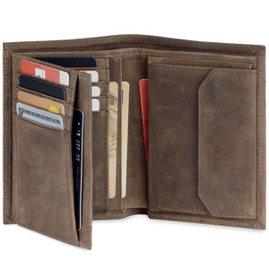 <b>Men's</b> Brown Genuine Leather <b>Wallet</b> Multi Card Slot <b>RFID</b> Blocking Thin Cowhide <b>Wallet</b> Everyday Use - Product Image 1