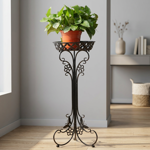 Wrought Iron Flower Stand Indoor Outdoor Plant <b>Pot</b> <b>Holder</b> Decorative Metal Floral Planter Riser for Home Patio Garden Decor - Product Image 2