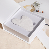 Mushang - Gua Sha personnalisé en jade blanc - Masseur facial et du cou - Outil de beauté pour le visage