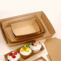 Nouvelles Innovations Bon Prix Boîte Alimentaire en Papier Kraft Recyclé pour Bonbons, Biscuits, Snacks, Pain, Cupcakes, Sushi, Salades, Fêtes, Desserts, Gâteaux et Cookies
