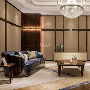Sofá italiano real moderno de alta gama, sala de estar, sofá Seccional de cuero - Product Image 4