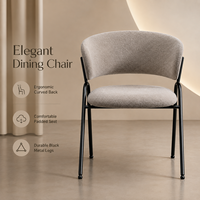 Chaise de salle à manger moderne de luxe rembourrée, dossier en forme de croissant, confortable, pour hôtel, restaurant, mobilier commercial