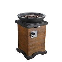 Table de jardin élégante avec foyer au propane, colonne de foyer au gaz 40000 BTU, design autoportant écologique pour terrasse décorative