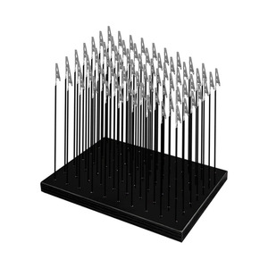 Model Spray Painting Stand Wooden Base With Metal Clips For Gundam DIY Coloring And Drying Table 200x150x18mm - Product Image 1