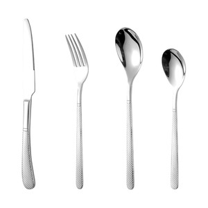 Couteau à steak, fourchette et cuillère à soupe ronde en acier inoxydable 304 à motif martelé, pour la maison, l'hôtel, la vente transfrontalière, fourchette à <span class=keywords><strong>salade</strong></span>, cuillère à légumes - Product Image 6