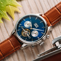 Montre de luxe pour homme avec grand cadran et calendrier, mouvement chinois Seagull, acier inoxydable, saphir, vintage