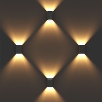Lampe murale extérieure moderne en aluminium IP65, étanche, LED, éclairage mural extérieur, lumière ascendante et descendante, AC 80, extérieur/intérieur, 50000