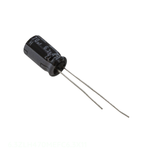 Condensador de canal del fabricante, de orificio pasante, 6.3ZLH470MEFC6.3X11, de aluminio, 470uF 20% 6.3V, radial, 470 uF - Product Image 1