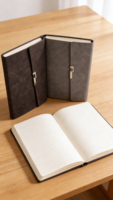 Carnet en cuir PU A5 de qualité supérieure, avec boucle métallique minimaliste et papier épais couleur crème - Idéal pour les professionnels et les cadeaux