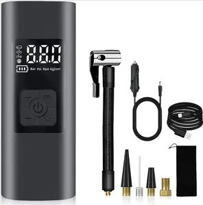 Compressore d'aria portatile con gonfiatore per pneumatici senza fili, pompa ad aria per bici ricaricabile con batteria da 4000mAh con Display digitale, 150PS