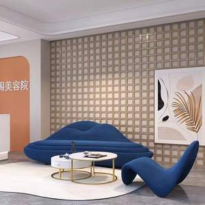 Juego de Sala Modular con Patrón Artístico en Tela Flocada para Adultos - Product Image 2