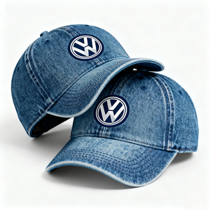 Casquette de baseball en jean personnalisée avec logo imprimé – Motif léopard sportif unisexe en gros pour le personnel des ateliers de réparation automobile - Product Image 1