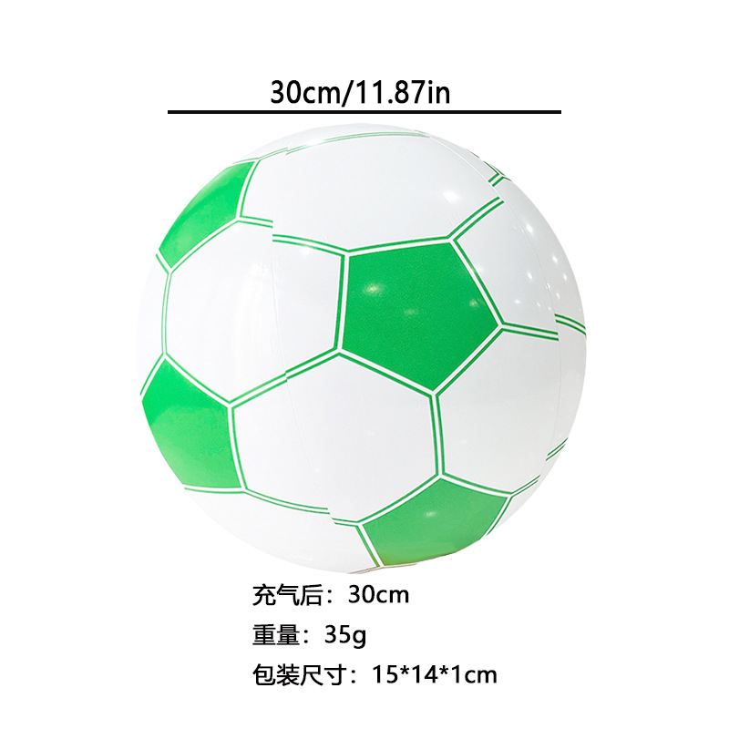 Ballon de football vert (30 cm une fois gonflé)