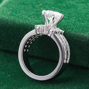 Bagues personnalisées au design unique, diamant rond de laboratoire de 2 carats, bague en or 10k 14k, bague de mariage, bijoux fins - Product Image 4