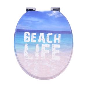 Asiento de inodoro impreso de MDF de diseño moderno de 18 pulgadas con <span class=keywords><strong>tapa</strong></span> de cierre suave para <span class=keywords><strong>WC</strong></span> de baño - Product Image 2