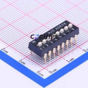 1825057-7 DIP Switch Through hole Component (THT) Switch Flat Toggle, Raised Type Single Pole Single Throw 8 PC Pin - Product Image 1