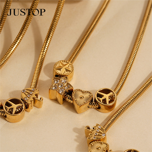 Collar con Colgante de Cadena de Eslabones Moderno, Unisex, OEM/OEM, Venta al por Mayor, Personalizado, de Acero Inoxidable, Chapado en Oro y Plata, Micronésico - Product Image 4