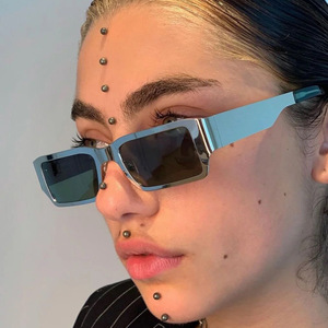 Customized Steel Skin <b>Sunglasses</b> Personalized Hip Hop Fashion Women's Metal <b>Sunglasses</b> - Product Image 3