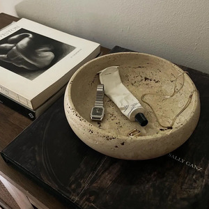 <span class=keywords><strong>Cenicero</strong></span> de piedra travertino <span class=keywords><strong>bonito</strong></span> Beige OEM minimalista de tendencia 2023 - Product Image 6