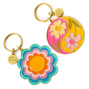 Gantungan Kunci Bunga Enamel Lunak Logam Warna Rose Gold, Hadiah, Grosir, Custom, Lucu - Product Image 2