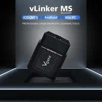 Vgate VLinker MS 2026 Actualizado, Lector de Códigos OBD2 para Automóviles de 12V y 24V, Compatible con HS-CAN, MS-CAN, SW-CAN, CH-CAN, LS-CAN