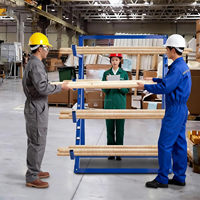 Étagère de rangement cantilever double face en acier robuste à 4 niveaux, capacité de 1800 kg, horizontale, autoportante, pour garage, galvanisée