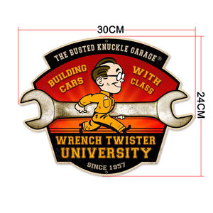 Papan Logam Vintage Relief Die Cut Embossed untuk Garasi, Man Cave, Bar, Seni Dinding Retro, Plakat Logam Rustic - Product Image 1