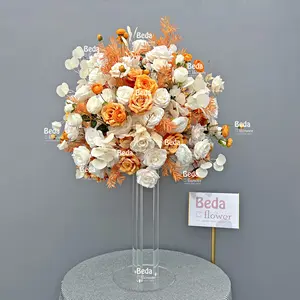 Beda 2024 ขายร้อนคุณภาพสูงวัสดุการออกแบบกระบวนการ Rose รู้สึกจริง Centerpieces งานแต่งงานตกแต่งบ้านดอกไม้ผ้าไหม