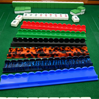 Support de Règles de Mahjong de Luxe Américain, 4 Ensembles, en Acrylique Cristal Moderne, Personnalisable (Couleur, Logo, Graphique) pour le Divertissement
