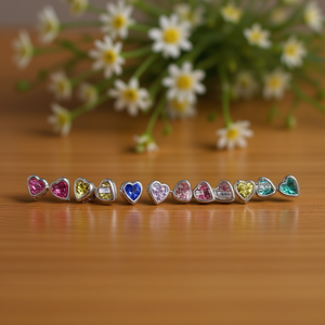 Pendientes de cristal con corte de corazón para mujer, joyería de moda de aleación con engaste romántico, regalo de color verde - Product Image 2