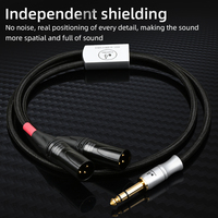 Câble audio haute fidélité 6,5 mm TRS vers double XLR stéréo, de haute qualité, 6N OFC, avec gaine en PVC, pour haut-parleur et moniteur, mâle vers mâle/femelle