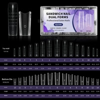 Boîte de 240 formes à ongles réutilisables, transparentes, double couche, extensibles, style papillon, de type armure, sans plateau en papier, pour usage transfrontalier