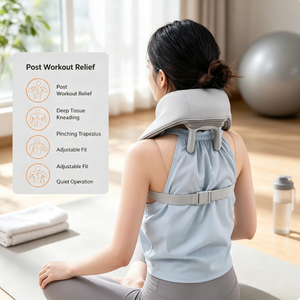 Masajeador de cuello y hombros con calor, silicona, amasamiento, masajeador <span class=keywords><strong>cervical</strong></span> inalámbrico recargable para el <span class=keywords><strong>dolor</strong></span> de cuello - Product Image 1