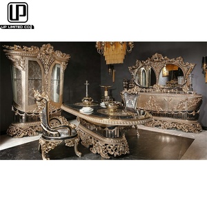 Mesa y Sillas de Comedor de Madera Maciza Tallada de Lujo, Estilo Europeo Real, de Alta Gama y Gran Venta para Restaurantes - Product Image 1