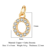 Gros Cuivre Diamant Zircon Strass Lettre Pendentif Alphabet Initial 18K Or Plaque CZ Cristal DIY Collier