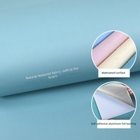 Stiker Dinding Dekoratif Minimalis Tebal Matte Polos Anti Air Perekat Sendiri Berbahan PVC Komposit Aluminium Foil Warna Solid Macaron