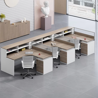 Offre Spéciale mélamine L forme coin bureau de travail modulé 3 personnes 6 personnes Table de poste de travail avec classeur
