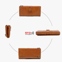 Dompet Wanita Lucu Elegan Panjang Tipis Tempat Kartu Minimalis Dompet Koin Kulit PU Dompet Zipper untuk Wanita dan Remaja Putri