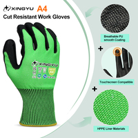 Gants anti-coupure en tricot HPPE XINGYU, niveau 4, gants de travail en PU, durables, résistants aux coupures, gants de sécurité industrielle de haut niveau