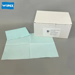 55%Cellulose 45%PET 68gsm DEGREASING CLOTH TURQUOISE Creped Wipes Super Absorbent solvent resistant cloth