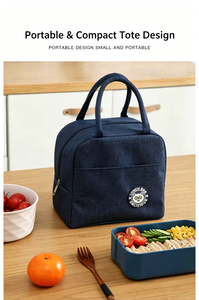 Sac isotherme en tissu Oxford avec doublure en aluminium épais, sac à main imperméable et résistant à l'huile pour repas quotidiens et activités de plein air - Product Image 5