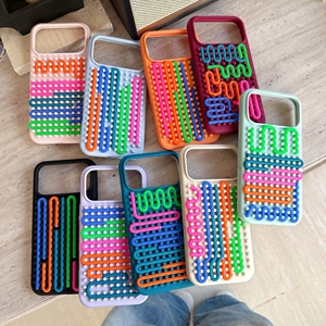 <span class=keywords><strong>Coque</strong></span> antichoc en silicone souple style jeu d'entraînement cérébral DIY Dots pour <span class=keywords><strong>iPhone</strong></span> 13 <span class=keywords><strong>14</strong></span> 15 16 17 Pro Max, housse amusante anti-stress - Product Image 1