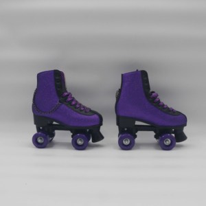 Patins <span class=keywords><strong>à</strong></span> roulettes en PVC en cuir pailleté de qualité professionnelle chaîne réglable pour enfants et adultes chaussures de patin <span class=keywords><strong>à</strong></span> roulettes clignotantes - Product Image 4