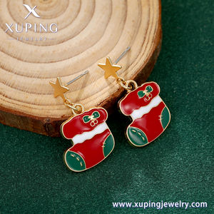 Pendientes de Estrella Navideños <span class=keywords><strong>XUPING</strong></span> <span class=keywords><strong>JEWELRY</strong></span> T000960644, <span class=keywords><strong>Material</strong></span> de Cobre, Chapado en Oro de 14K, Joyería de Moda - Product Image 4