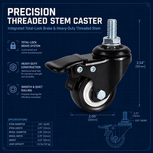 Roulettes universelles, roues pivotantes, roulettes fixes avec freins, roues en nylon, roues pour canapés, roues à roulements pour chaises - Product Image 5