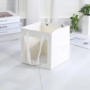 Venda quente Novo Produto Saco De Papel Bonito Com Janela Fita Handle Saco De Papel Personalizado De Luxo Para O Casamento