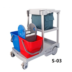 <span class=keywords><strong>Berserk</strong></span> Hotel Room Limpieza de limpieza Carrito Herramienta de servicio de plástico Carrito de conserje con ruedas - Product Image 6