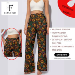 بنطلون نسائي واسع الساق بخصر مرتفع، سروال بالازو مرن وناعم للملابس الكاجوال المخصصة، بنطلون نسائي مصمم حسب الطلب - Product Image 1