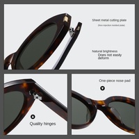 Lunettes de soleil polarisées en acétate avec logo personnalisé, lunettes de soleil de luxe rétro pour hommes, lunettes de soleil œil-de-chat en écaille de tortue UV400 pour femmes